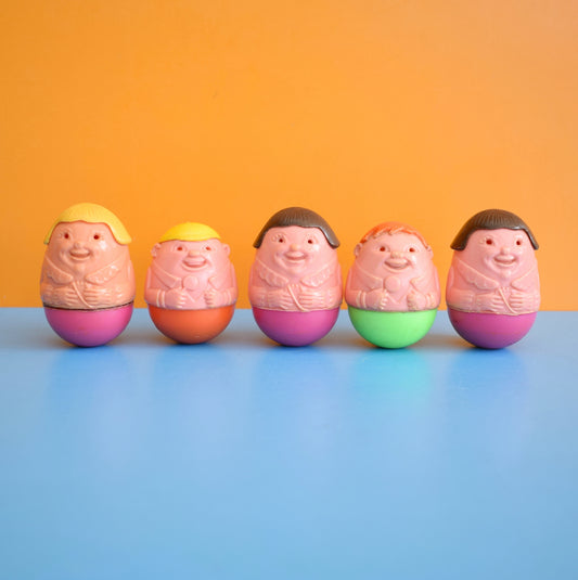 Vintage 1970s kitsch Plastic Weeble Toys / Figures .. by Pineapple Retro
