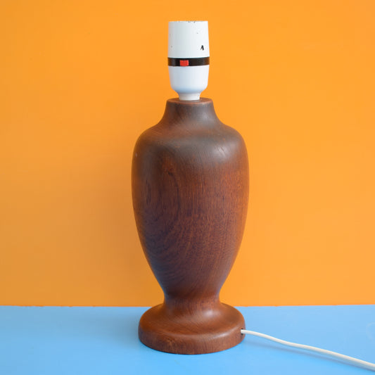 Vintage 1960s Wooden Teak Table Lamp