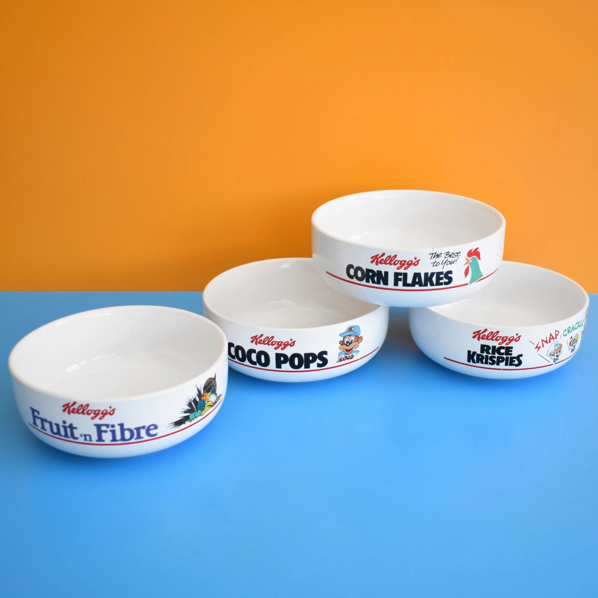 Vintage 1980s Kellogg's Cereal Bowls x4 . by Pineapple Retro