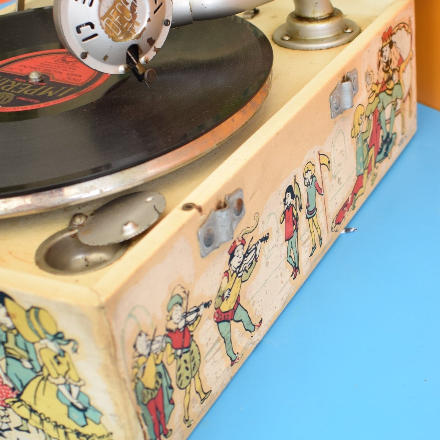 Vintage 1950s Gramophone - Little Miss Muffet Design - Decca