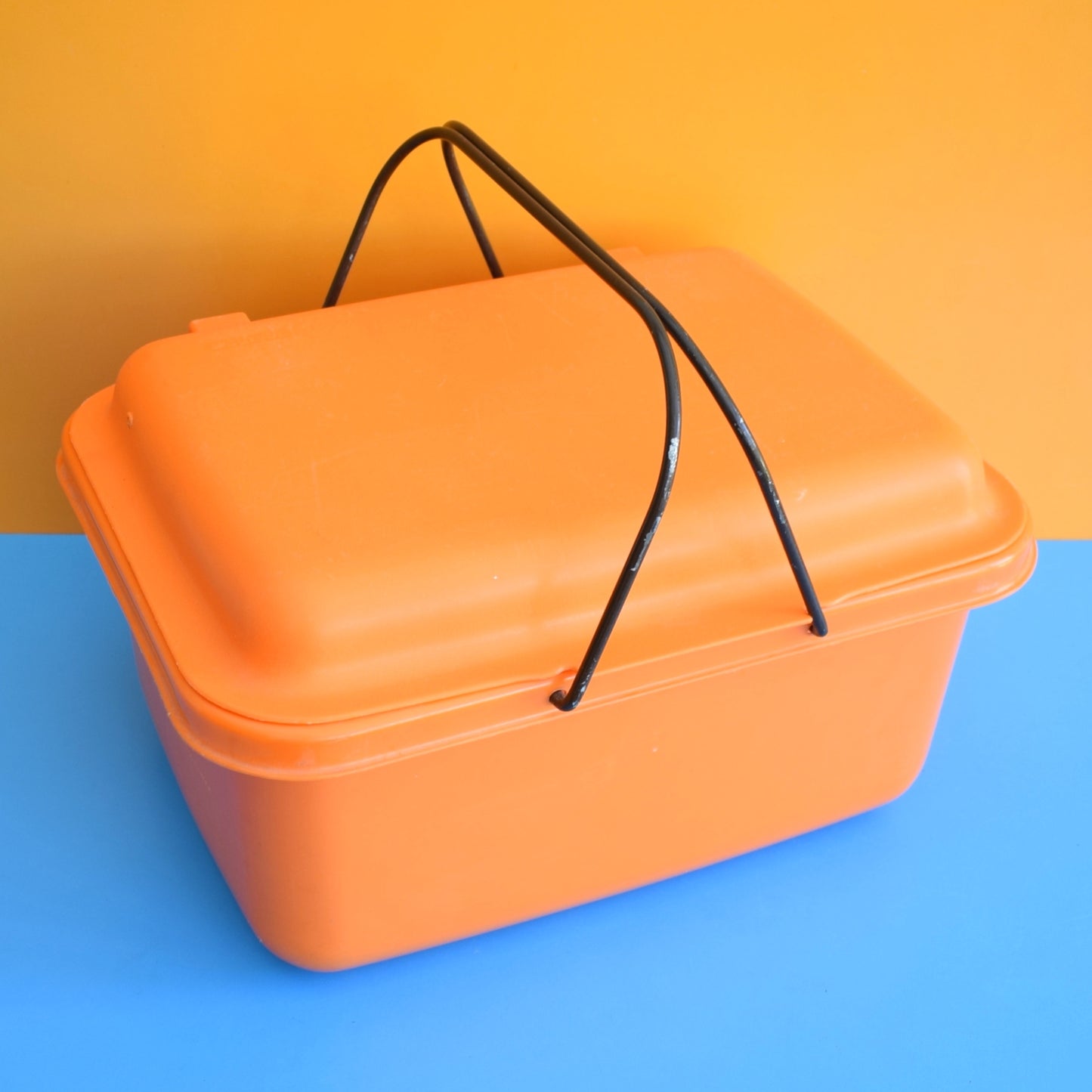 Vintage 1970s Sewing / Hobby Box - Space Age Plastic - Orange