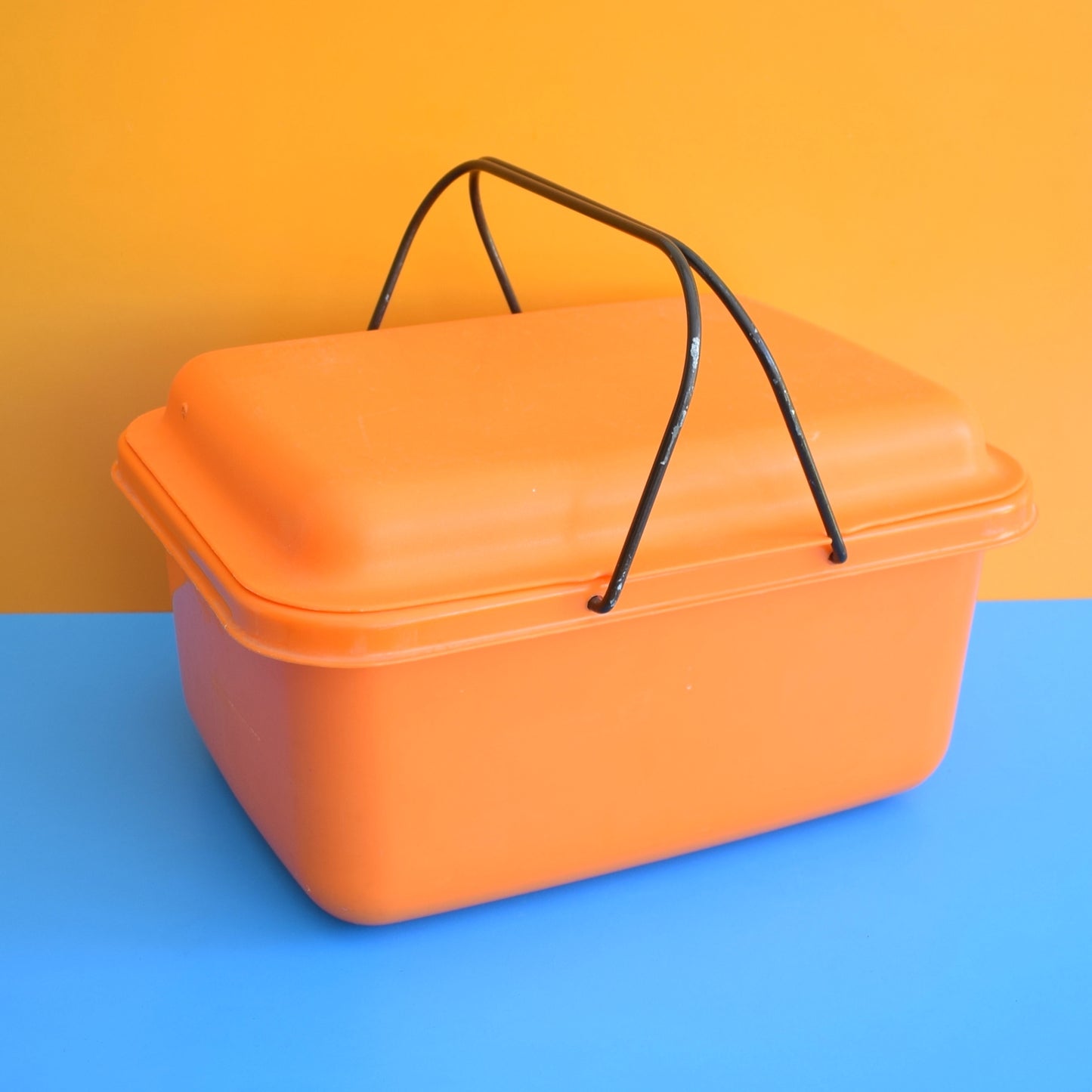 Vintage 1970s Sewing / Hobby Box - Space Age Plastic - Orange