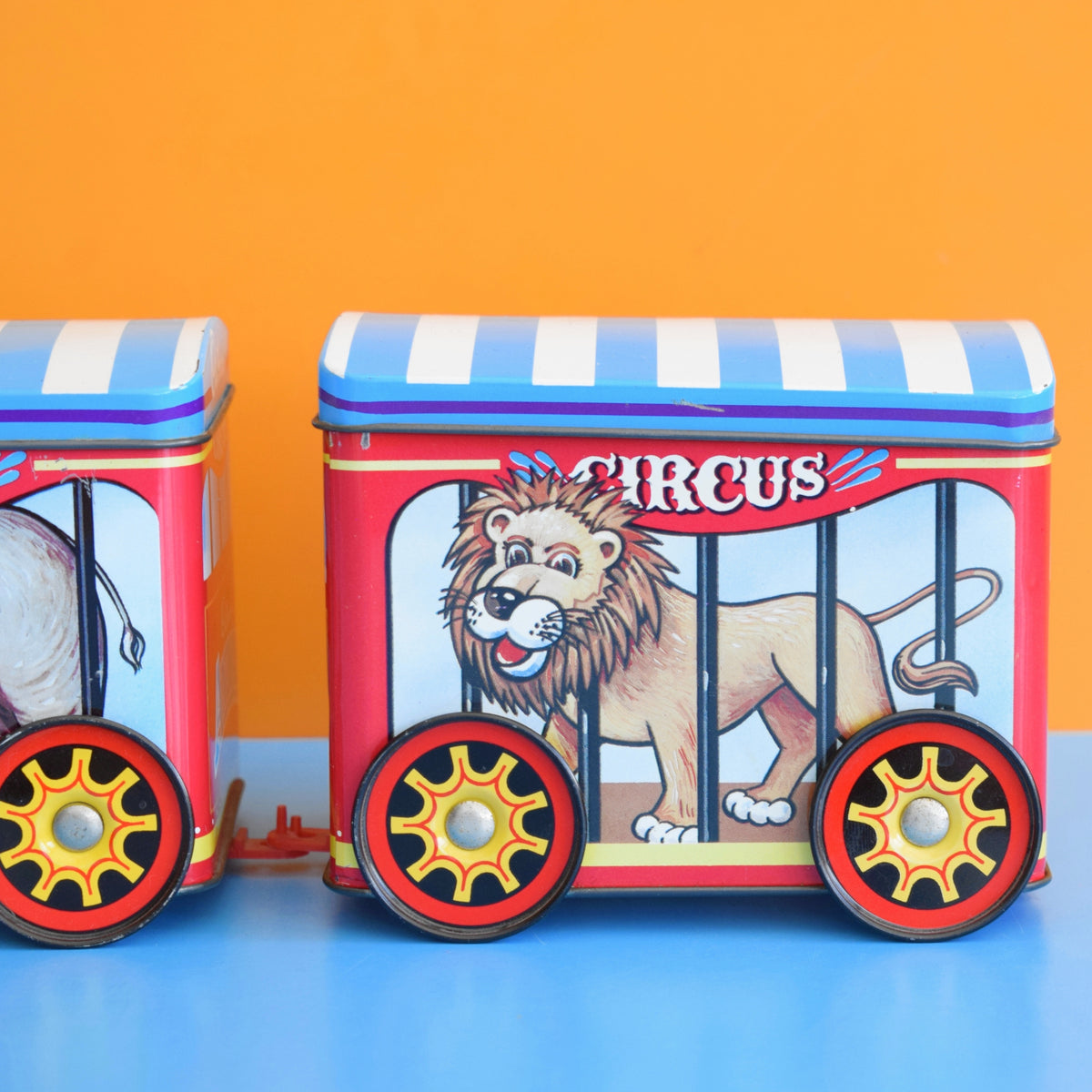 Vintage 1970s Metal Circus Train Tins x3 - Cadbury's by Pineapple Retro