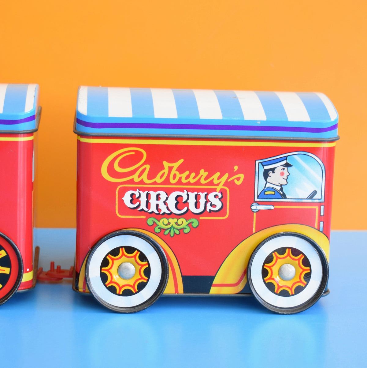 Vintage 1970s Metal Circus Train Tins x3 - Cadbury's by Pineapple Retro