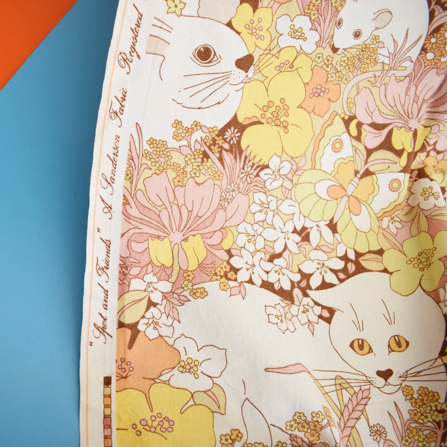 Vintage 1960s Sanderson Fabric - Spot And Friends
