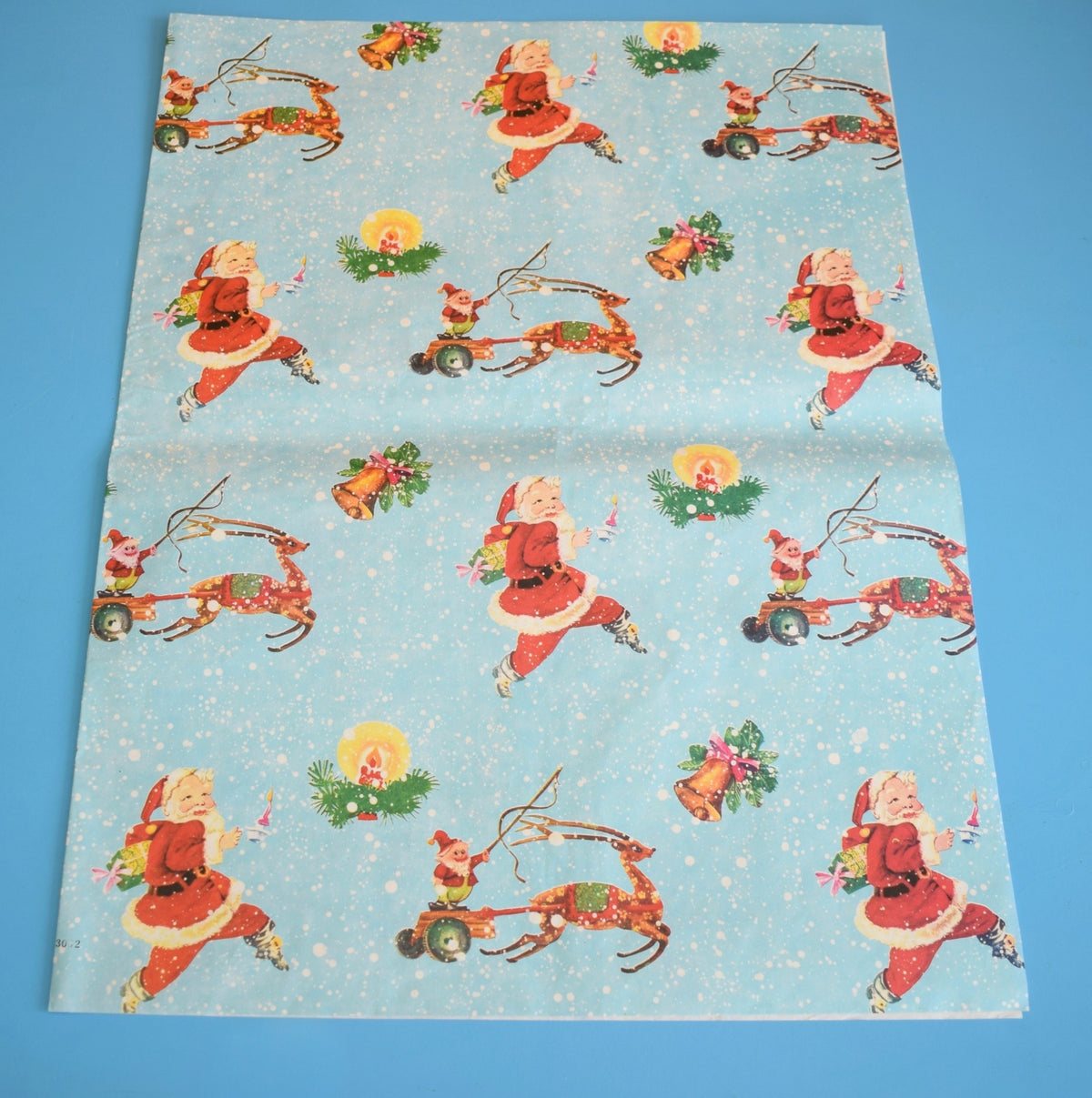 Vintage 1970s Christmas Wrapping Paper - Mixed Designs - Large Sheets by Pineapple Retro