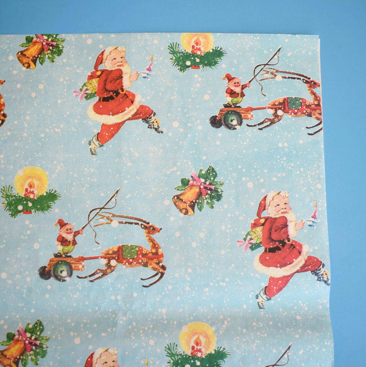 Vintage 1970s Christmas Wrapping Paper - Mixed Designs - Large Sheets by Pineapple Retro