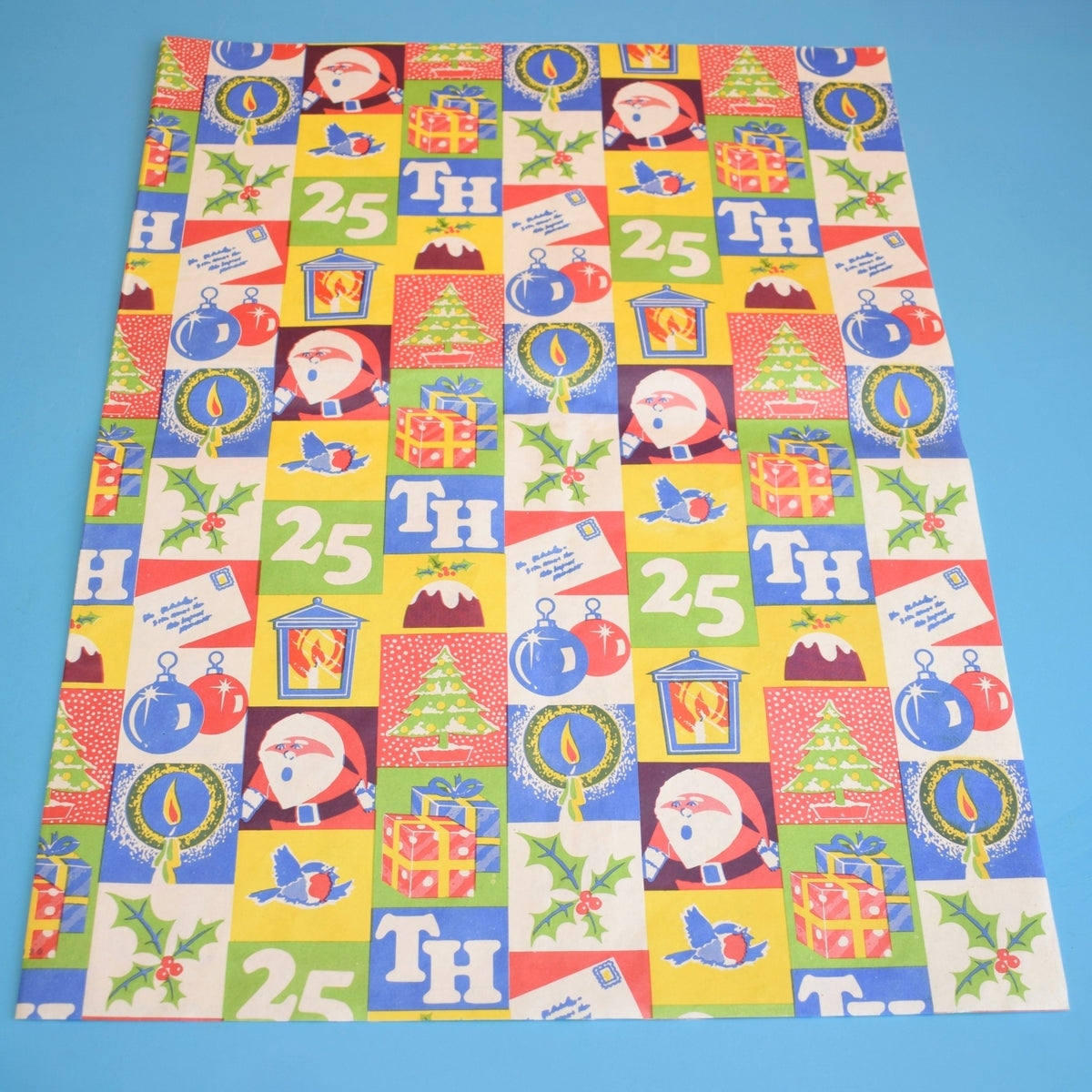 Vintage 1970s Christmas Wrapping Paper - Mixed Designs - Large Sheets by Pineapple Retro