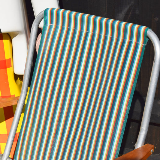 Vintage 1960s Folding Garden Chair -Green, Red, Yellow