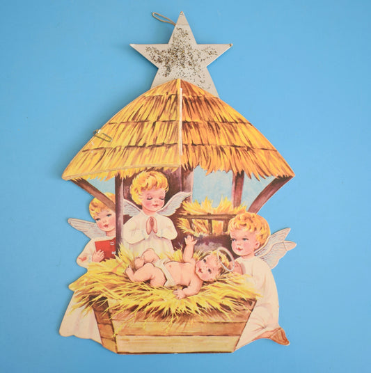 Vintage 1950s Honeycomb Paper Decoration -Baby Jesus / Angel by Pineapple Retro