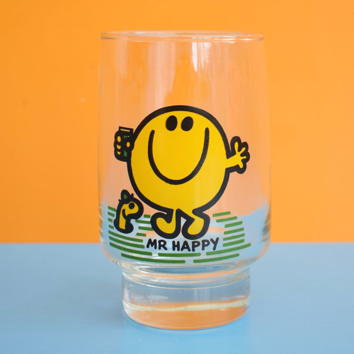 Vintage 1970s Mr Men Drinking Glasses - Mr Happy & Mr Topsy Turvy by Pineapple Retro