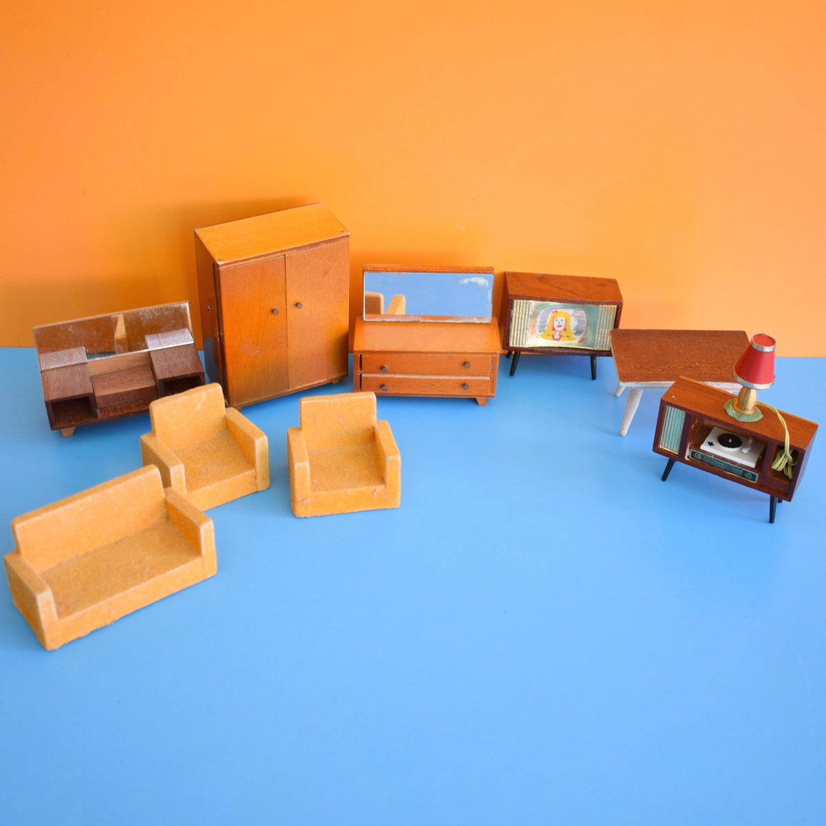 Vintage 1960s Wooden Mixed Furniture Set - Lundby by Pineapple Retro