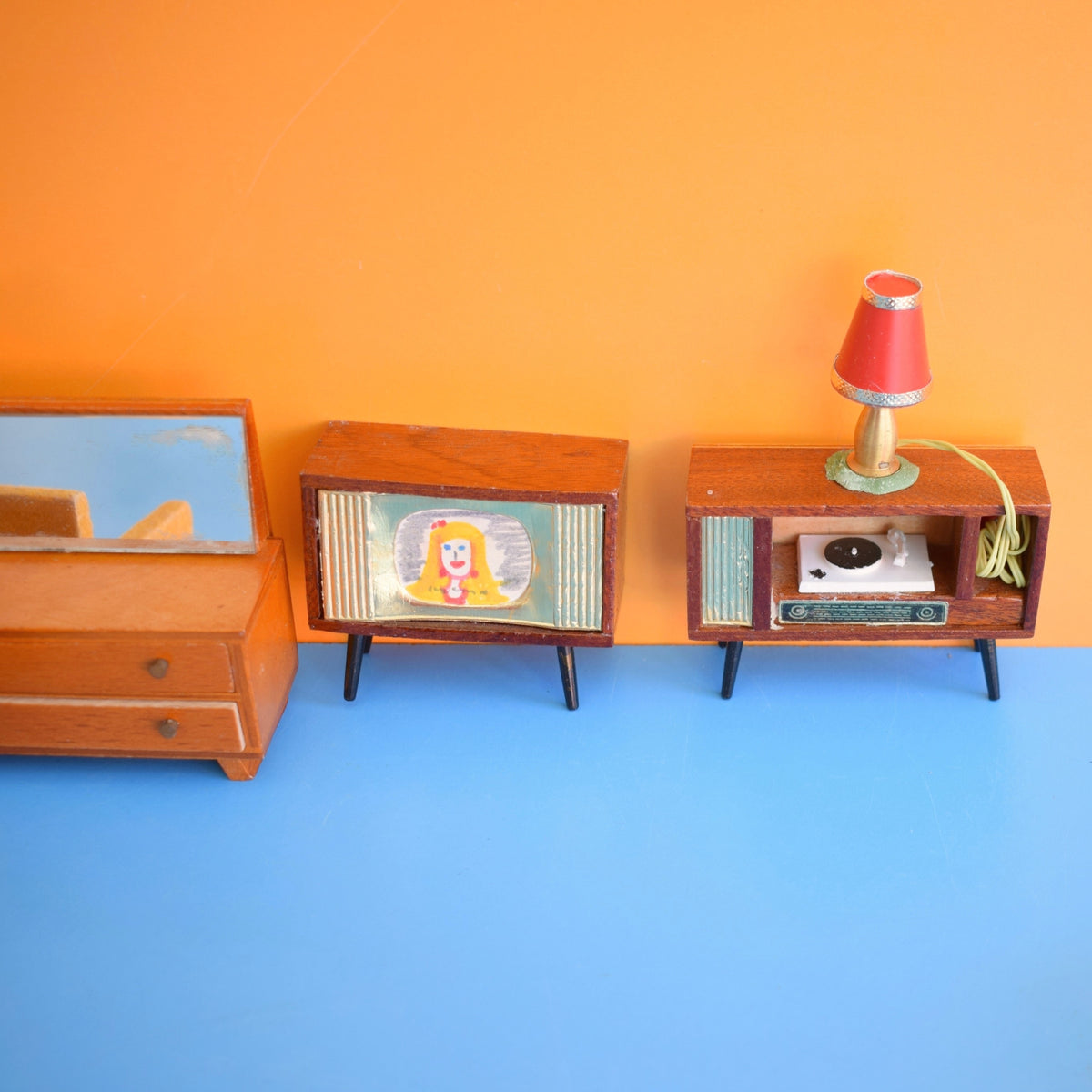 Vintage 1960s Wooden Mixed Furniture Set - Lundby by Pineapple Retro