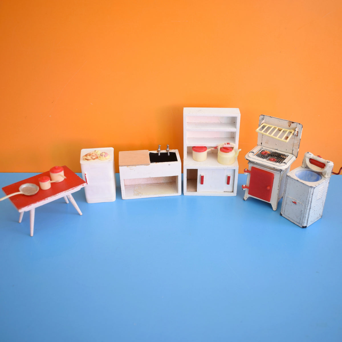 Vintage 1960s Metal / Plastic Kitchen Furniture Set - Lundby / Barrett & Sons by Pineapple Retro