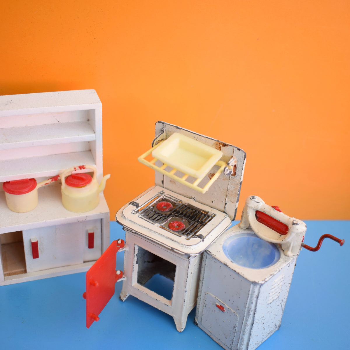 Vintage 1960s Metal / Plastic Kitchen Furniture Set - Lundby / Barrett & Sons by Pineapple Retro
