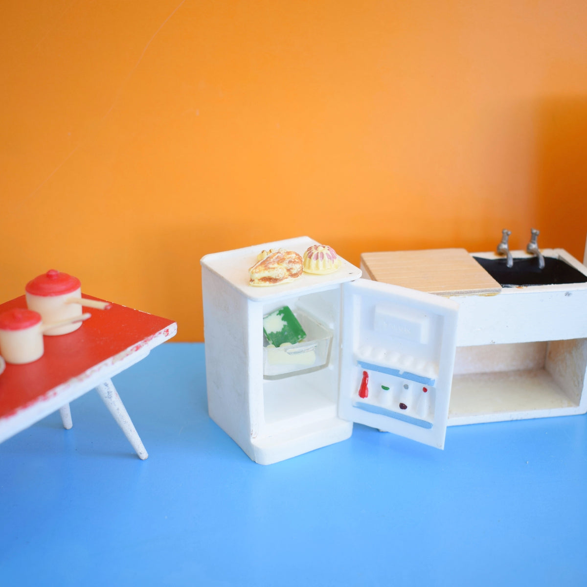 Vintage 1960s Metal / Plastic Kitchen Furniture Set - Lundby / Barrett & Sons by Pineapple Retro