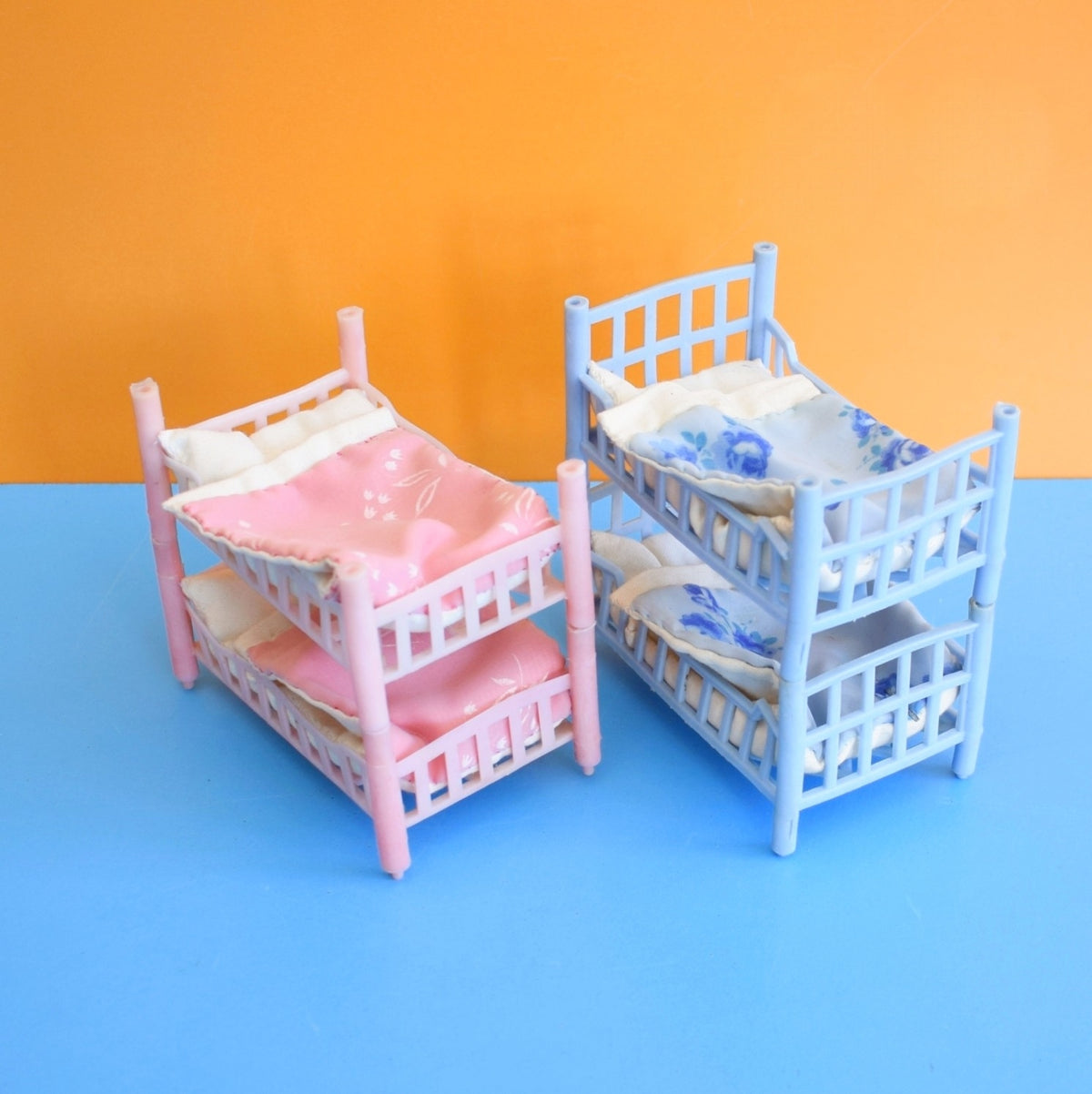 Vintage 1960s Plastic Beds / Bunkbeds - Pink & Blue by Pineapple Retro