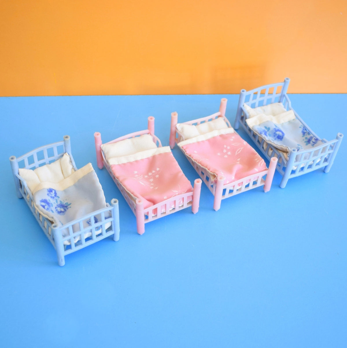 Vintage 1960s Plastic Beds / Bunkbeds - Pink & Blue by Pineapple Retro