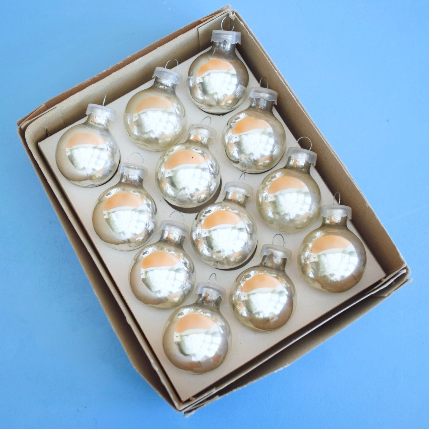 Vintage 1970s Glass Christmas Baubles - Small - Woolworths