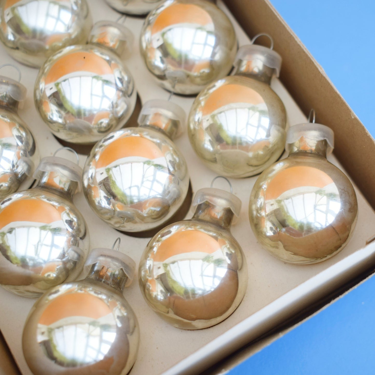 Vintage 1970s Glass Christmas Baubles - Small - Woolworths