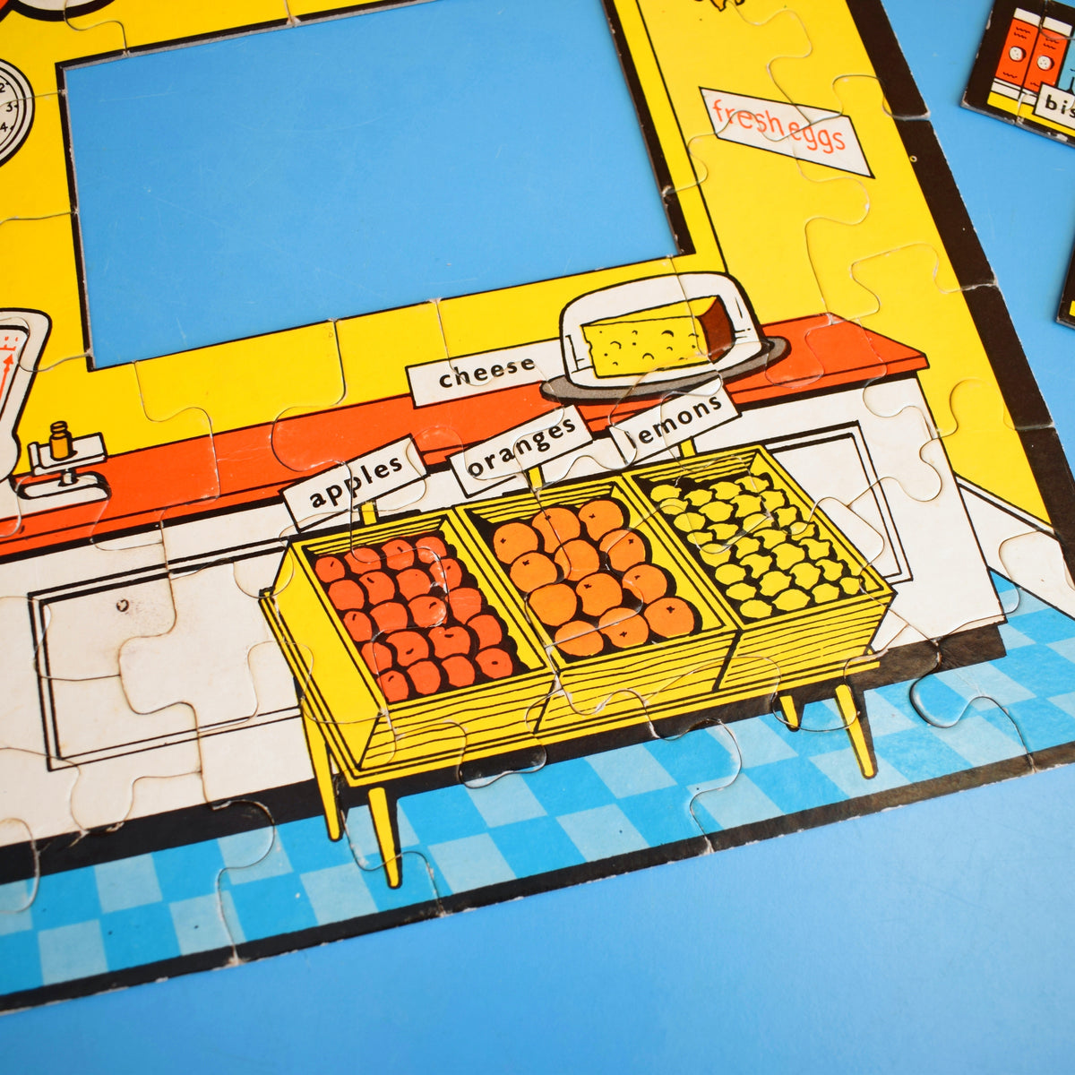 Vintage 1960s Grocer's Shop Cardboard Jigsaw Puzzle - Fill The Shelves by Pineapple Retro