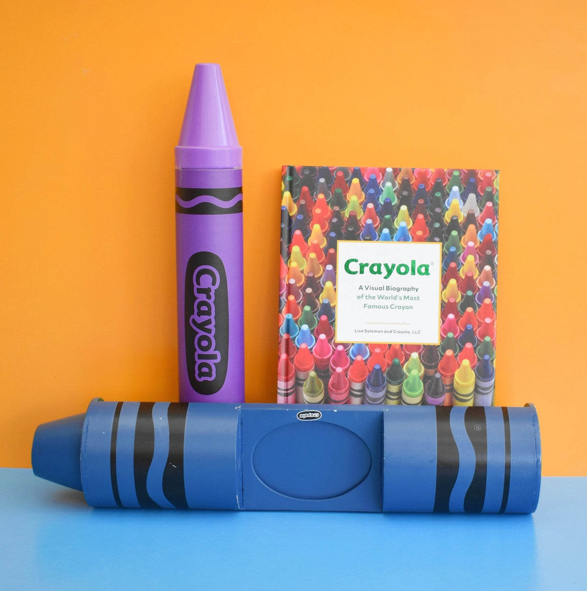 Vintage 1990s Crayon Shelf - Pop Art - USA - Red Or Blue Crayola by Vintage