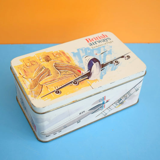 Vintage 1970s Metal Aeroplane Tins - Boac/ British Airways