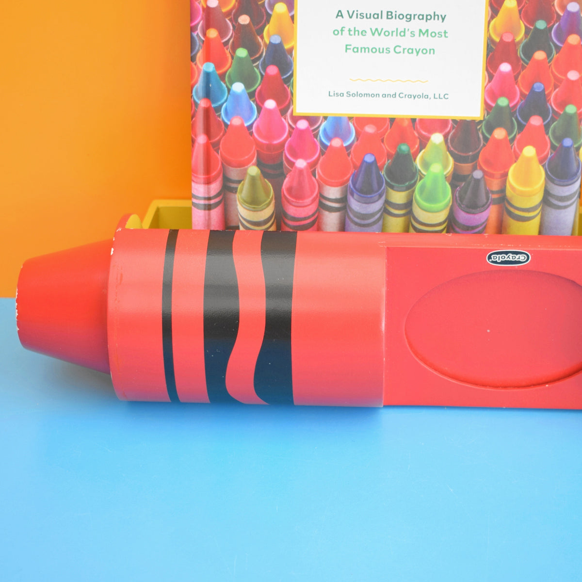 Vintage 1990s Crayon Shelf - Pop Art - USA - Red Or Blue Crayola by Vintage