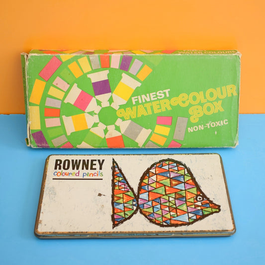 Vintage 1970s Rowney Pencils / Watercolour Paints
