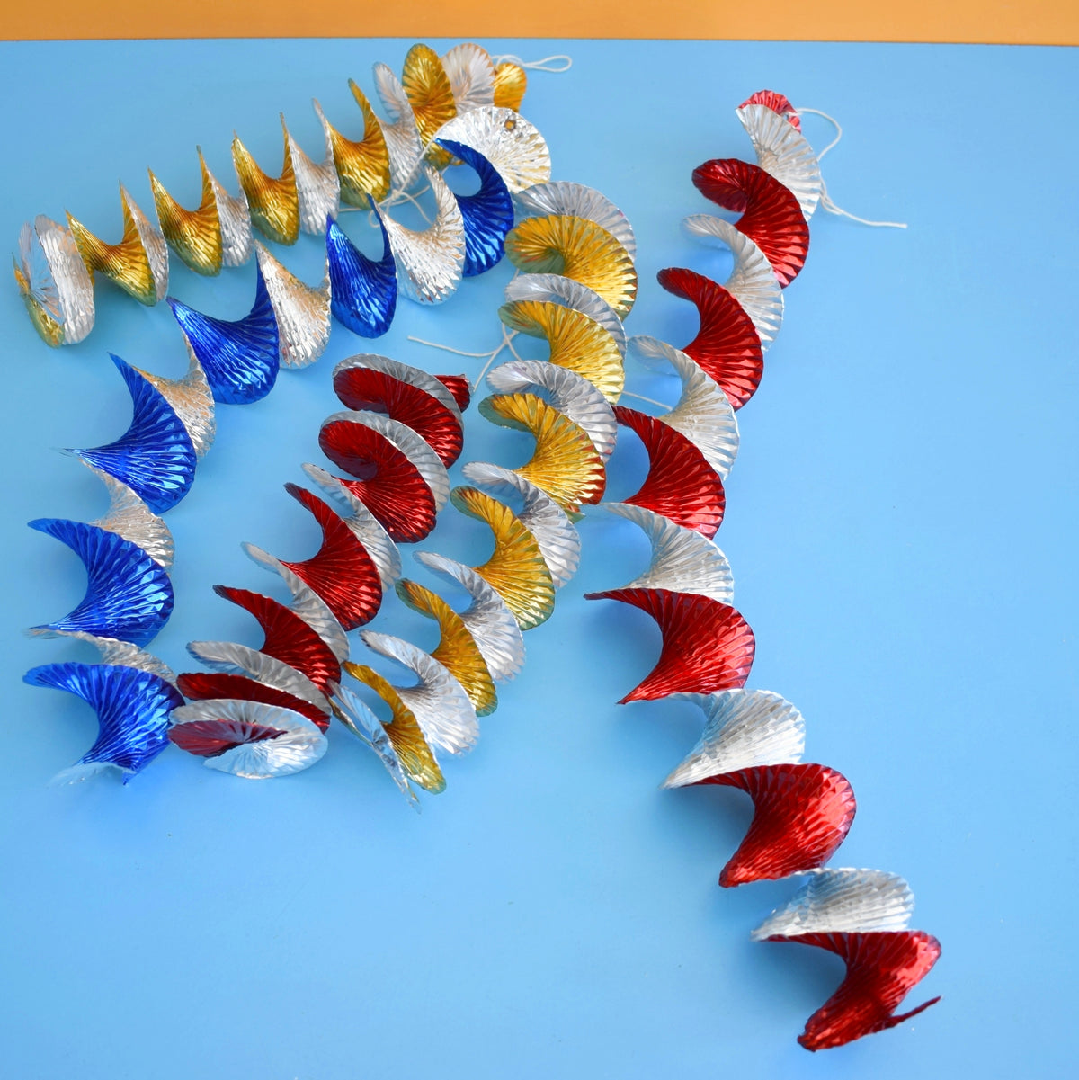 Vintage 1960s Wonder Spin Twisted Foil Decorations - Wider x5 by Pineapple Retro