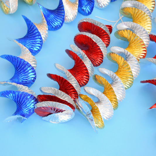 Vintage 1960s Wonder Spin Twisted Foil Decorations - Wider x5