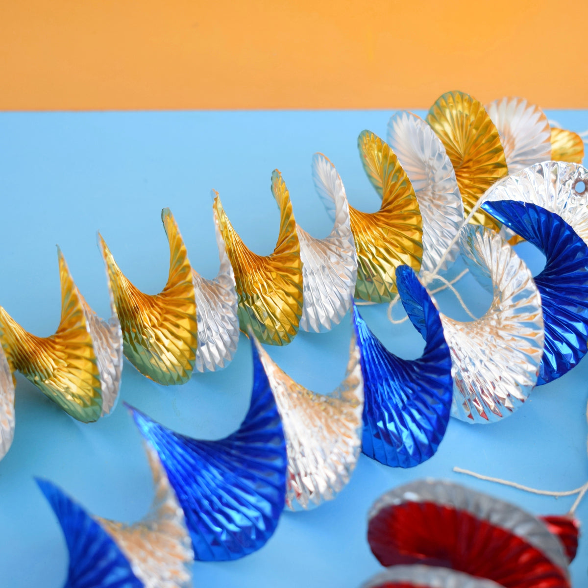 Vintage 1960s Wonder Spin Twisted Foil Decorations - Wider x5 by Pineapple Retro