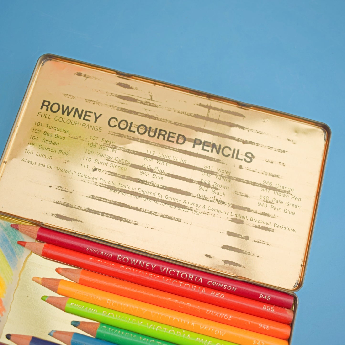 Vintage 1970s Rowney Pencils / Watercolour Paints