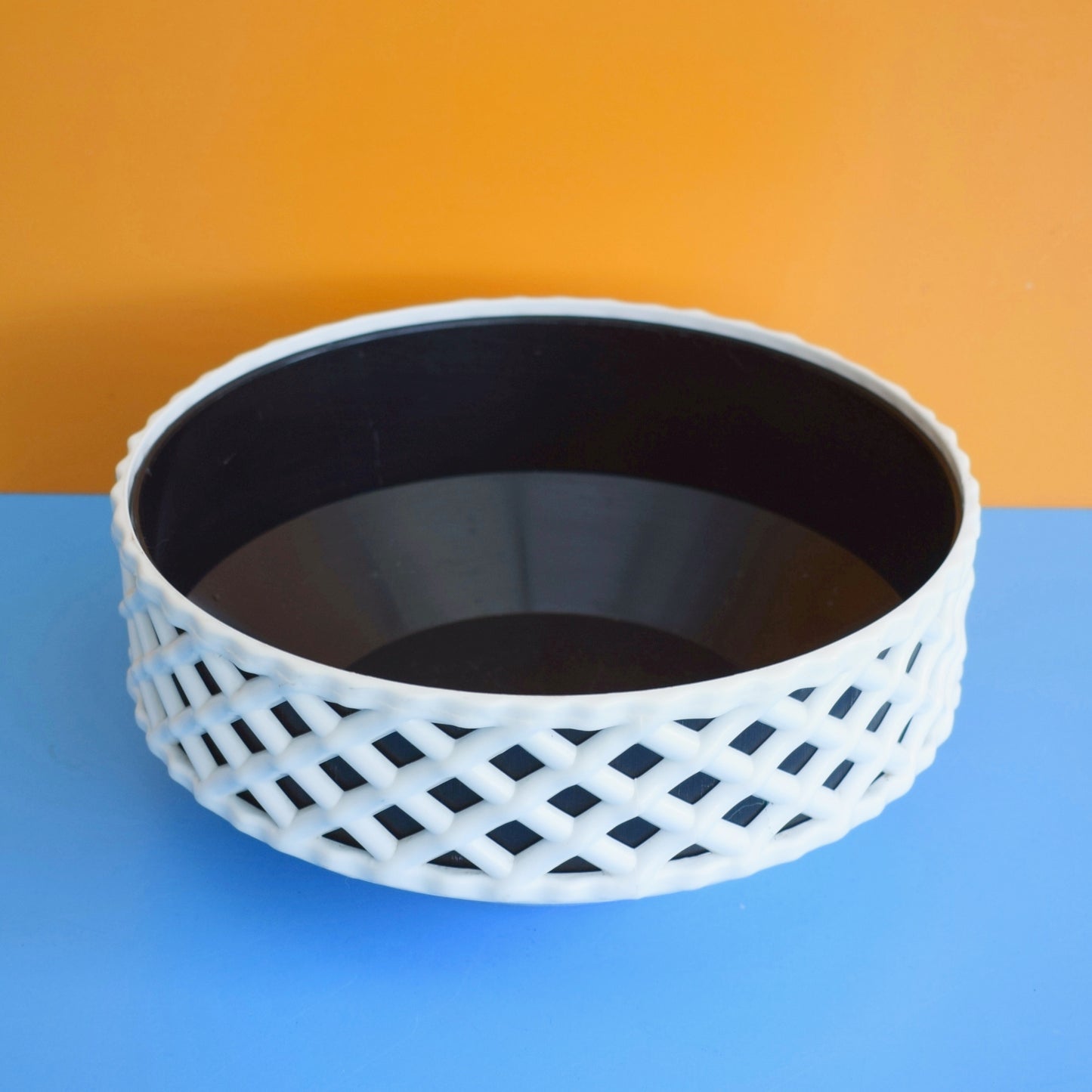 Vintage 1960s Dialene - Better Maid - Plastic Planter / Container - Black & White