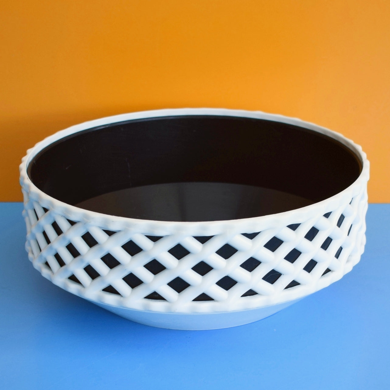 Vintage 1960s Dialene - Better Maid - Plastic Planter / Container - Black & White