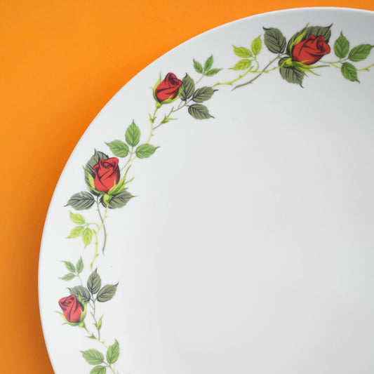 Vintage 1960s Melaware Plates- Red/ Rose