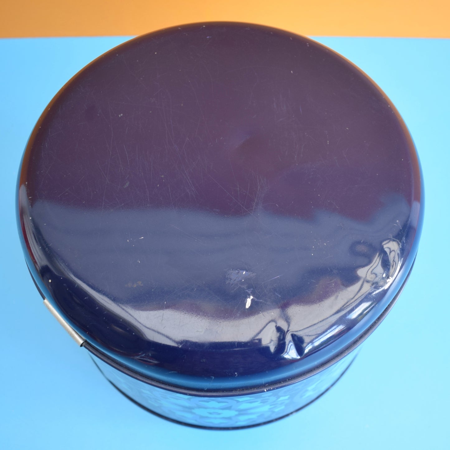 Vintage 1960s Metal Ian Logan Salome Cake Tin-  Blue