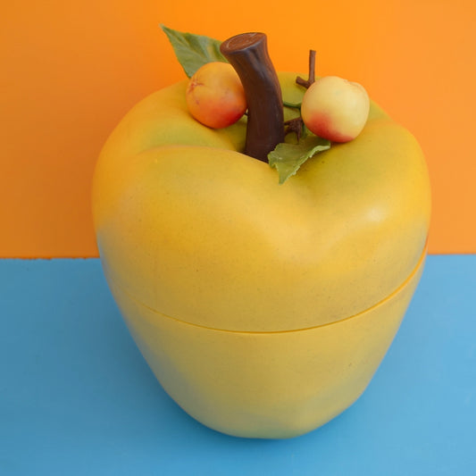 Vintage 1960s Plastic Apple Ice Bucket With Babies