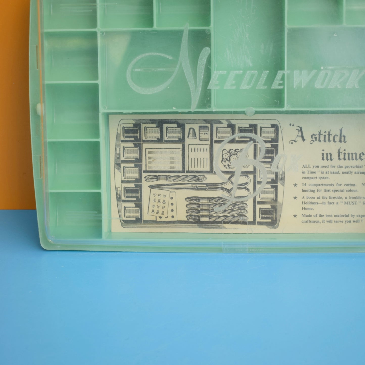 Vintage 1960s Sewing / Hobby Storage Box - Plastic- Stewart Plastics