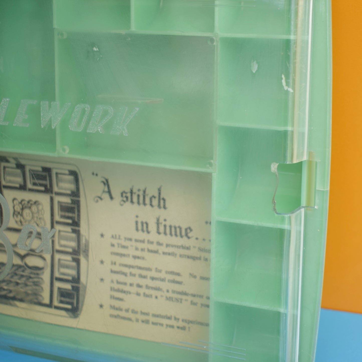 Vintage 1960s Sewing / Hobby Storage Box - Plastic- Stewart Plastics