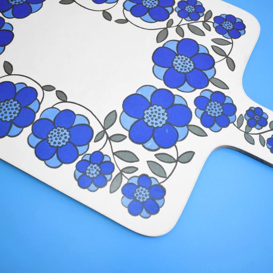Vintage 1960s Flower Taunton Vale Chopping Board - Blue by Vintage