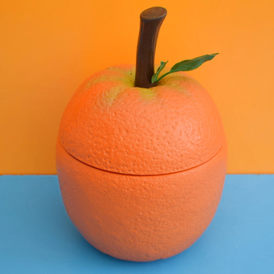 Vintage 1960s Plastic Orange Ice Bucket