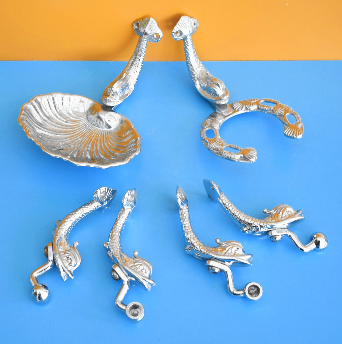 Vintage 1970s Lan Bar Chrome Dolphin Bathroom Accessories- Individually Priced by Vintage