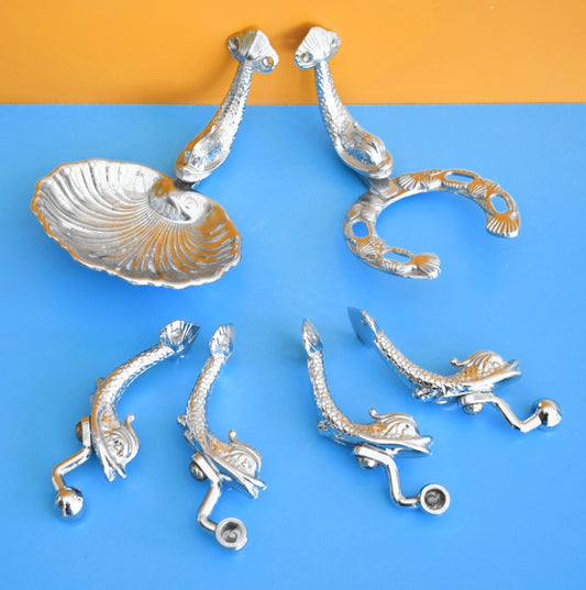 Vintage 1970s Lan Bar Chrome Dolphin Bathroom Accessories- Individually Priced by Vintage