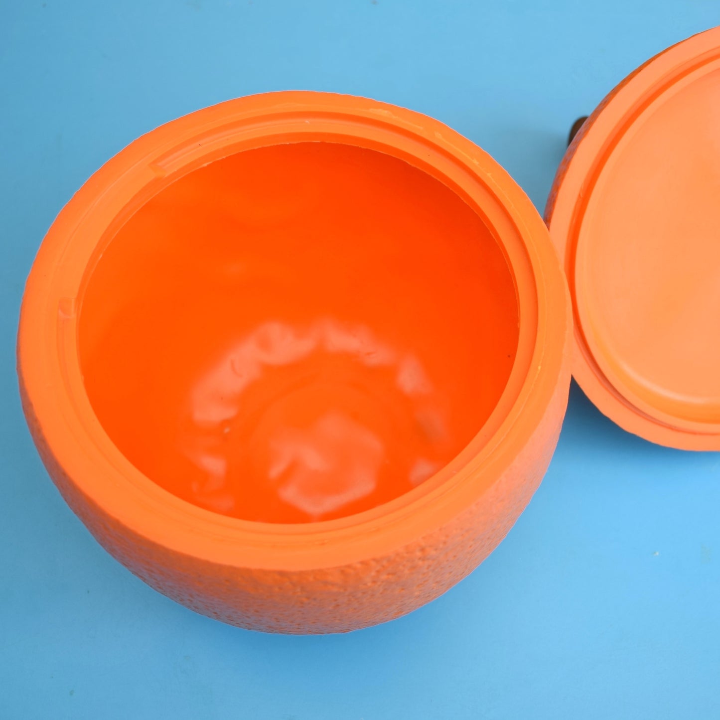 Vintage 1960s Plastic Orange Ice Bucket