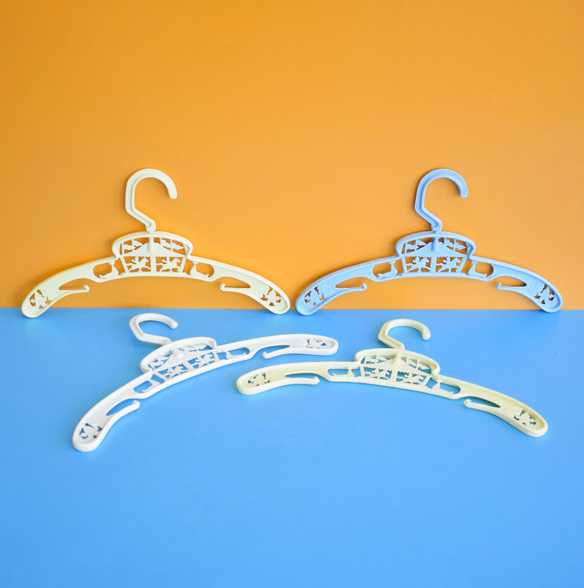 Vintage 1960s Plastic Kids Clothes Hangers - Circus / Fairground x4 by Pineapple Retro