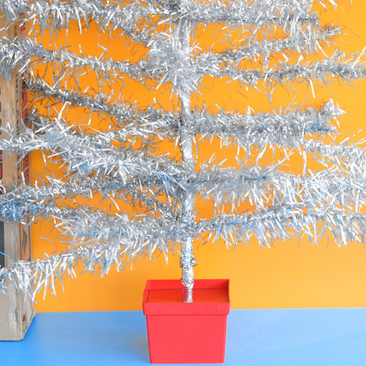 Vintage 1960s Tinsel Christmas Tree - Boxed - 5ft Silver by Pineapple Retro
