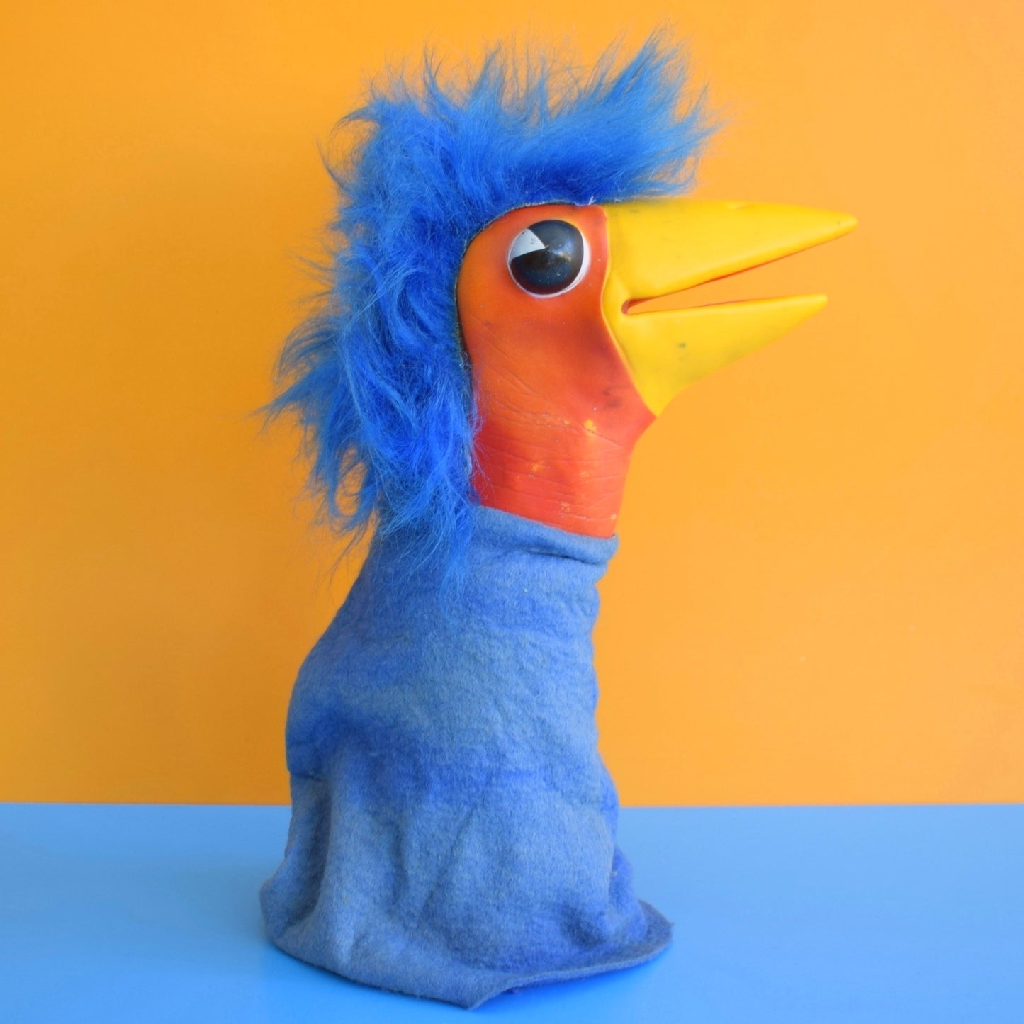 Vintage 1970s Rubber Emu Hand Puppet