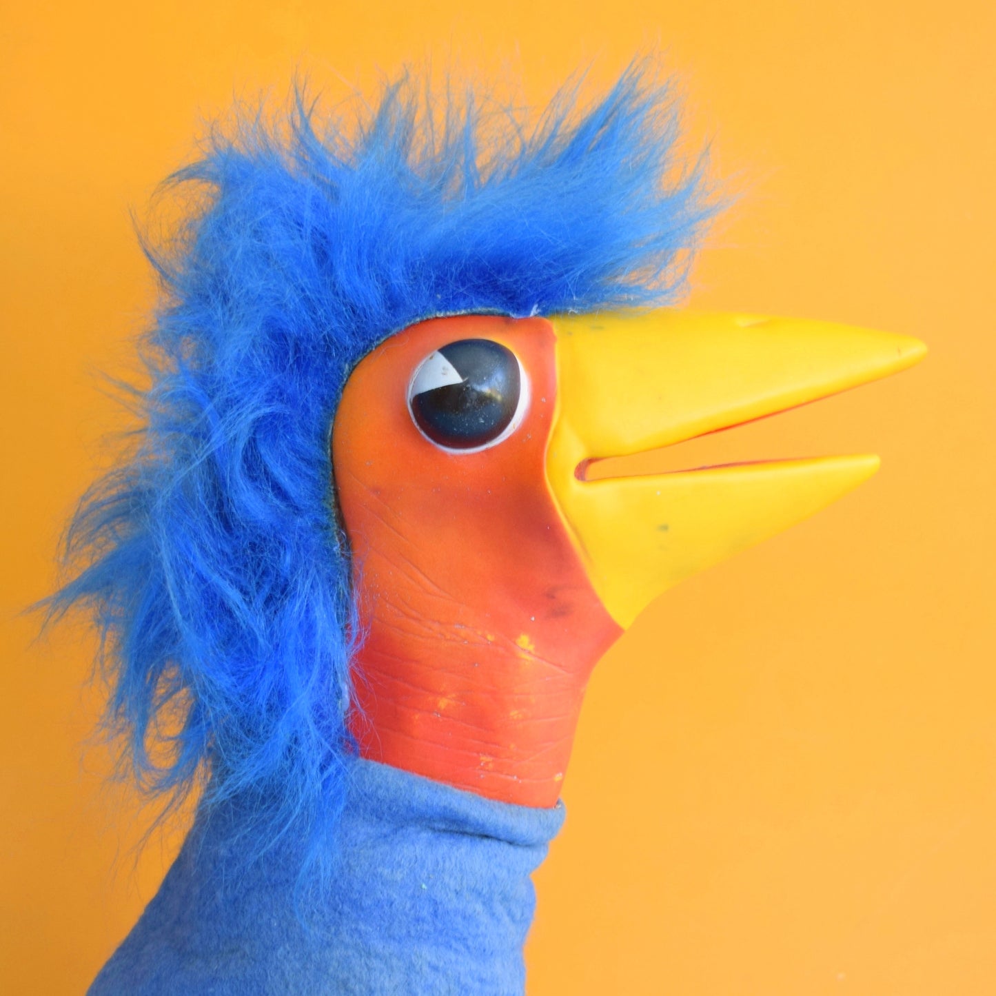 Vintage 1970s Rubber Emu Hand Puppet