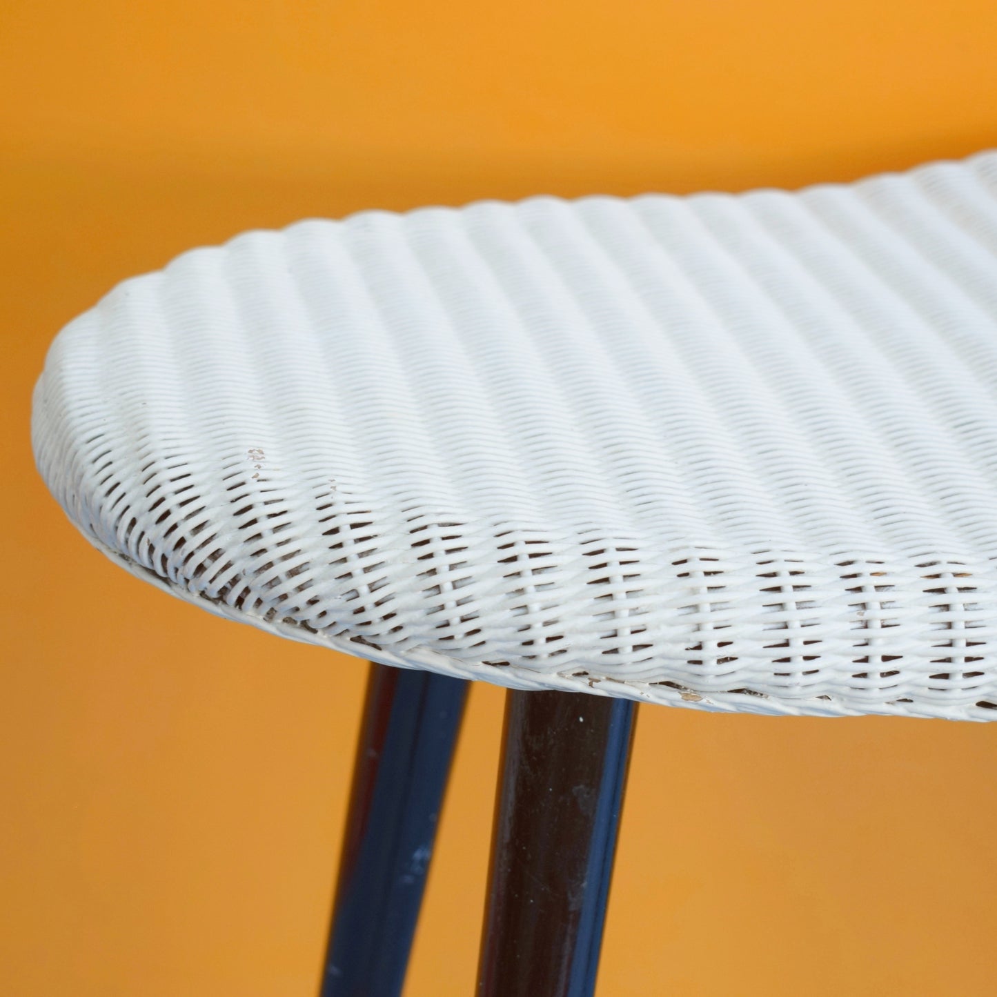 Vintage 1960s Lloyd Loom Dressing Table Stool - White